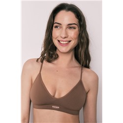 AIRY Sujetador top triangular seamless marrón chocolate