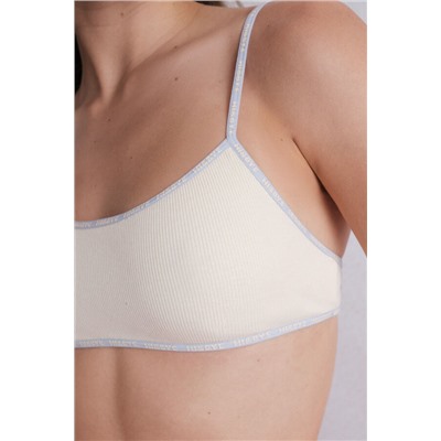 Sujetador top algodón copas extraíbles amarillo