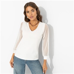 Блуза комбинированная, Попала в сказку (lactic)