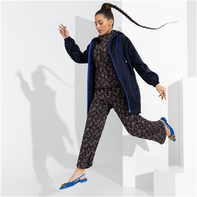 Брючный комплект с капюшоном, Смелый контраст