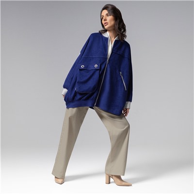 Бомбер объемного кроя с карманами, Стильное вложение (oversize, L-XL)