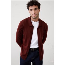 Merino Wool Button-Through Polo Sweater