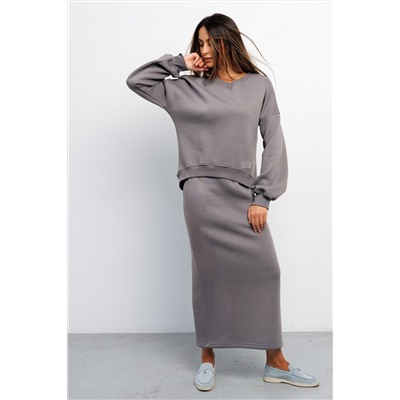 Свитшот худи оверсайз кофта с начесом 387LGR