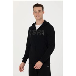 Erkek Siyah Kapüşonlu Örme Hırka