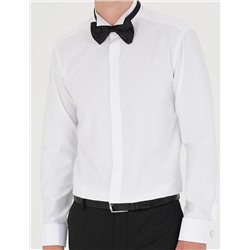 Beyaz Slim Fit Smokin Gömlek