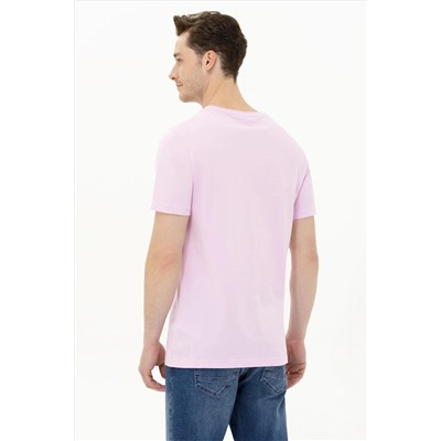 Erkek Manolya Basic Bisiklet Yaka Tişört