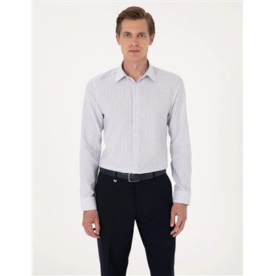 Mavi Slim Fit Uzun Kollu Gömlek