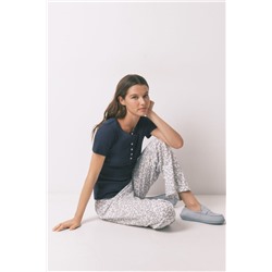 Pantalón largo algodón estampado floral