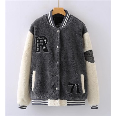 Осенне-зимняя утепленная бейсбольная куртка