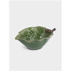 Ваза для фруктов, 26х10 см, керамика D, зеленая, Шишки на еловой ветке, Fir branch