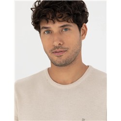 Kum Melanj Slim Fit Bisiklet Yaka Basic Triko Kazak