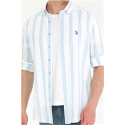 Erkek Mavi Uzun Kollu Gömlek