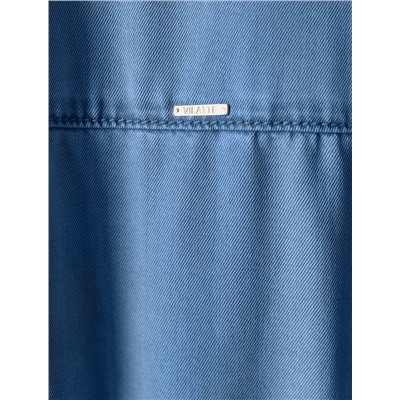 Платье-рубашка с поясом и карманами из джинсового лиоцелла