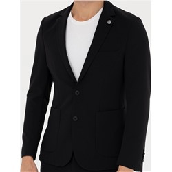 Siyah Body Esnek Fit Blazer Ceket