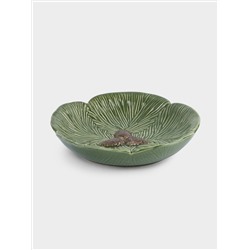 Блюдо, 19 см, керамика D, зеленое, Шишки на еловой ветке, Fir branch