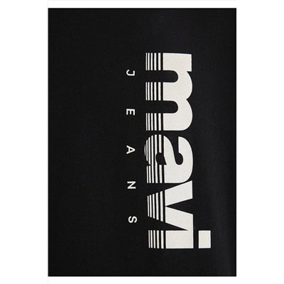 Mavi Jeans Baskılı Siyah Tişört Loose Fit / Bol Rahat Kesim 0611745-900
