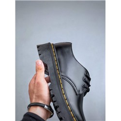 Ботинки Dr. Martens Martin 1461 с тремя отверстиями и низким вырезом на подошве из твердой кожи черного цвета