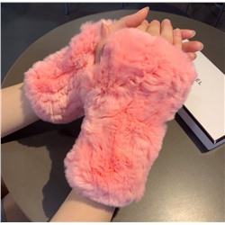 Женские меховые перчатки без пальцев  Chane*l