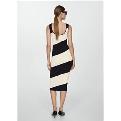 Vestido punto midi rayas
