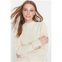 TRENDYOL MODEST Taş Kolları İnci Detaylı Triko Kazak TCTAW23AK00027