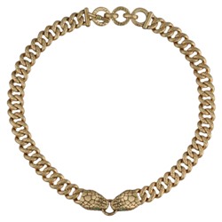 Колье Гипноз (кристаллы SW зеленые; покрытие античное золото) 42-47см, Есть комплект