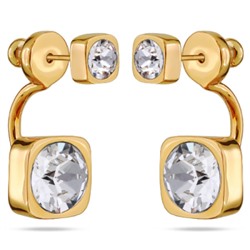 Серьги Теннис (кристаллы SW белые 4мм и 8мм; покрытие золото), Есть комплект