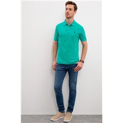 Erkek Yeşil Basic Polo Yaka Tişört