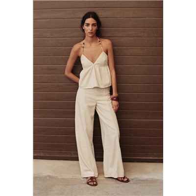 Z1975 BEADED HIGH RISE WIDE LEG JEANS