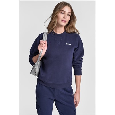 METALLIC BUBBLE LOGO FLEECE PULLOVER