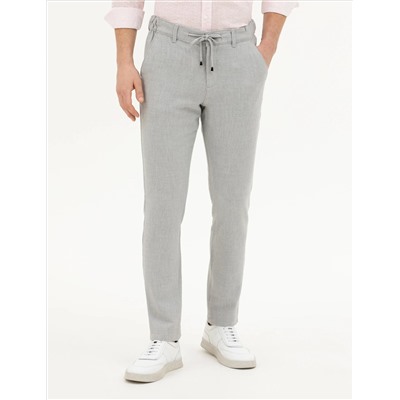 Gri Slim Fit Jogger Kanvas Pantolon