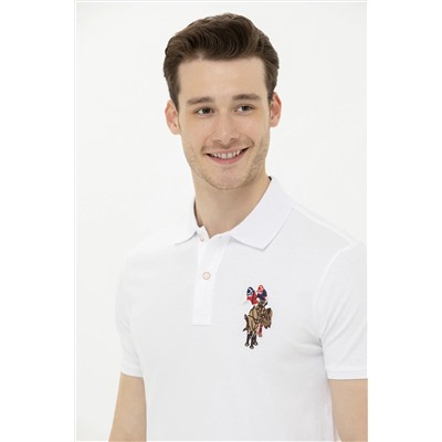 Erkek Beyaz Basic Polo Yaka Tişört