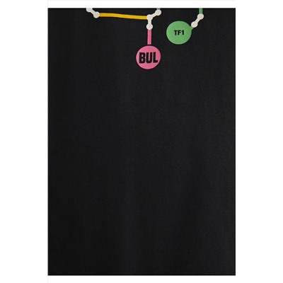 Mavi Siyah İstanbul Tişört Loose Fit / Bol Rahat Kesim 0612453-900