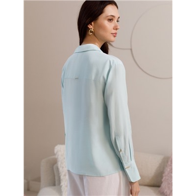 Блузка с широкими манжетами из вискозы с лиоцеллом