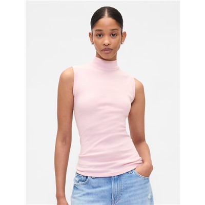 Modern Ribbed Mockneck Tank Top