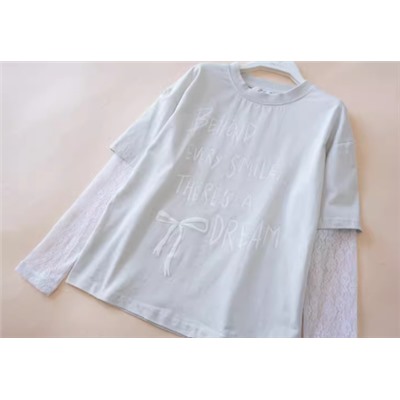 Хлопковый лонгслив для девочек МАА*Г