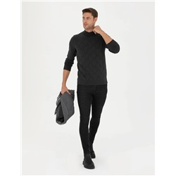 Antrasit Melanj Slim Fit Kazak