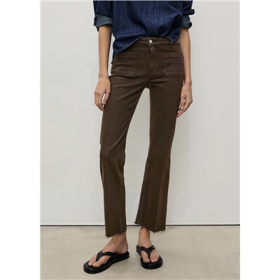 Jeans flare crop bolsillos