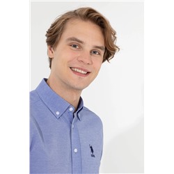 Erkek Mavi Uzun Kollu Basic Gömlek