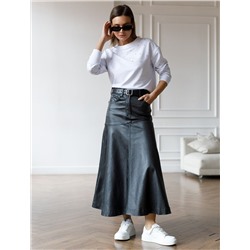 Свитшот из эластичного футера с принтом стразами