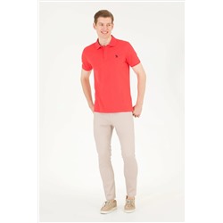 Erkek Kırmızı Basic Polo Yaka Tişört