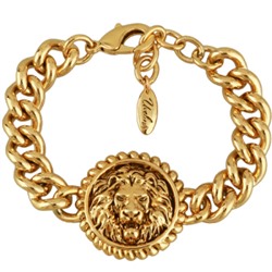 Браслет Огненный лев (покрытие золото с патиной) 18-21см, Есть комплект