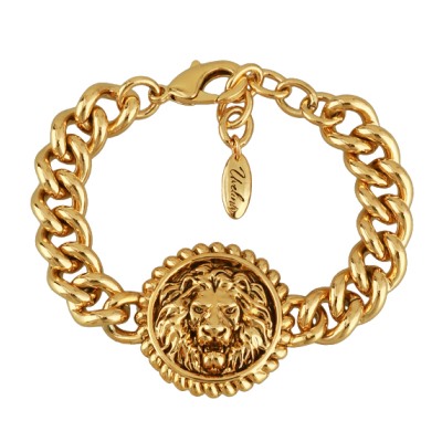Браслет Огненный лев (покрытие золото с патиной) 18-21см, Есть комплект