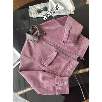 Женская вельветовая куртка с воротником из искусственной кожи ЗАР*А