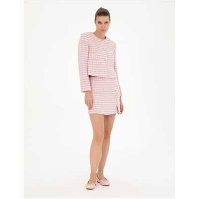 Pembe Tüvit Crop Ceket