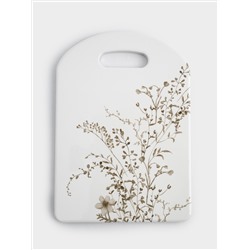 Подставка под горячее, 24х17 см, керамика/пробка, белая, Осенние цветы, Florance