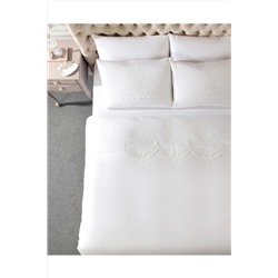 Madame Coco Flore Çift Kişilik Nakışlı Nevresim Takımı - Beyaz 1KNTCC0714-8682116789431