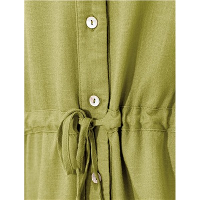 Свободная блузка с кулиской на талии изо льна с вискозой