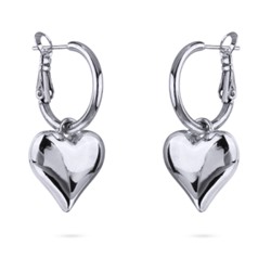 Серьги Сердцебиение (1, 6см; покрытие родий), Есть комплект