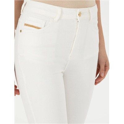 Beyaz Skinny Fit Jean Pantolon