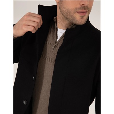 Siyah Slim Fit Palto